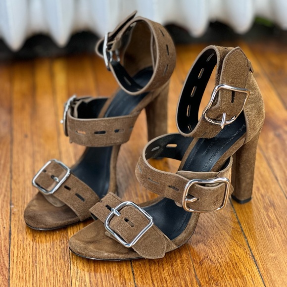 Alexander Wang Suede Sandals size 37 1/2 or US 7 1/2 in beautiful condition - Picture 9 of 9